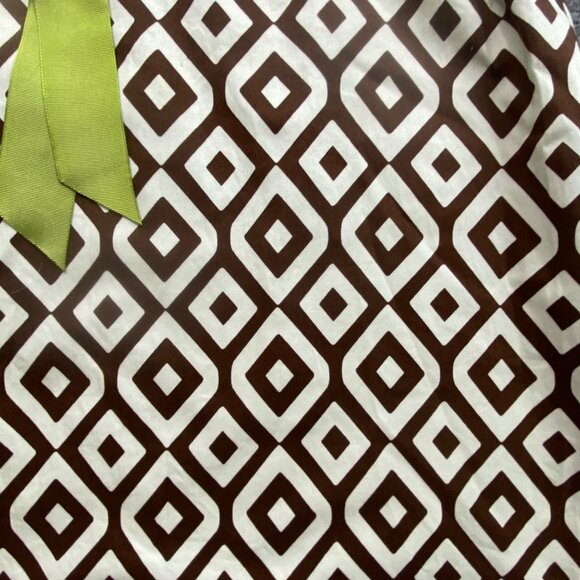 Jessica Howard Dress Womens 12P Sleeveless Brown‎ Geometric Green Ribbon Belt - Picture 11 of 11